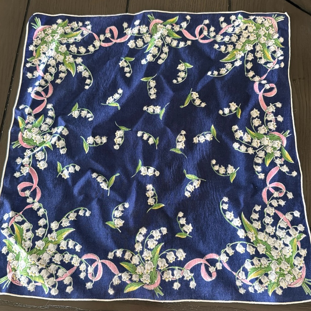 Vintage Hanky Navy Blue